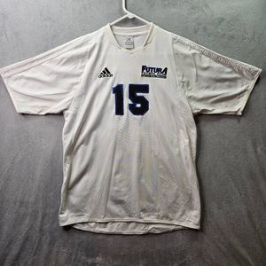 Adidas Jersey Youth Medium White Kansas City Futura FC Soccer Club Sportswear